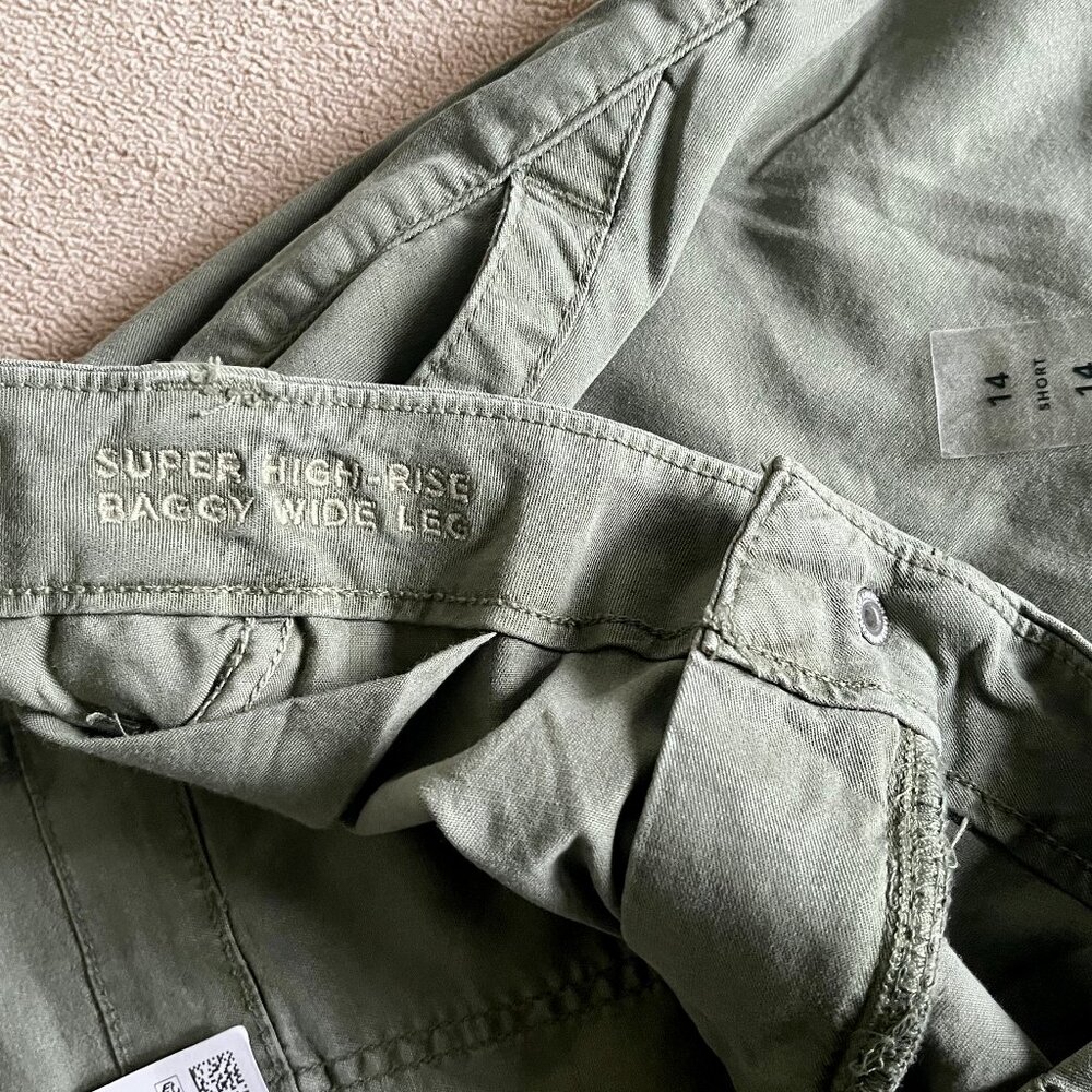 American Eagle - Olive Green Baggy Wide Leg Cargo Pants (NWT) - Picture 5 of 11